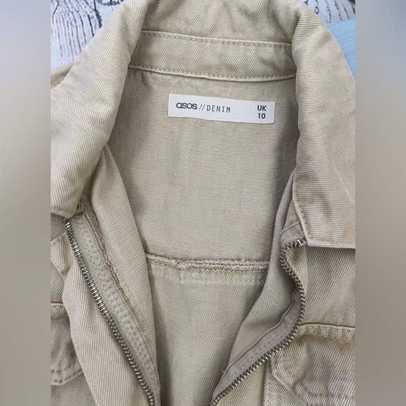 ASOS Design Tall Denim Boilersuit in Stone Size 6 - Picture 5 of 12